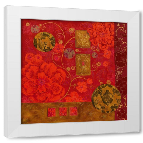 Carre soie White Modern Wood Framed Art Print by Pillault, Loetitia