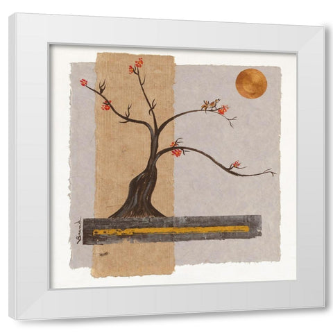 L arbre I White Modern Wood Framed Art Print by Brand, Valerie