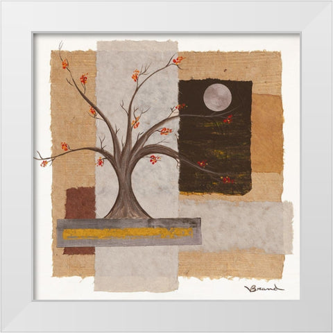 L arbre II White Modern Wood Framed Art Print by Brand, Valerie