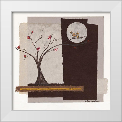 L arbre IV White Modern Wood Framed Art Print by Brand, Valerie