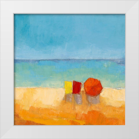 Parasols I White Modern Wood Framed Art Print by Pivier-Attolini, Regine