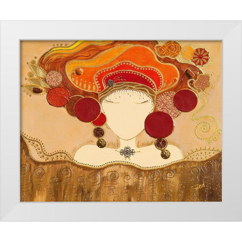 Patience White Modern Wood Framed Art Print by Bismuth, Zed