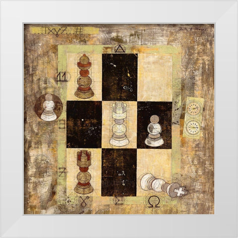 Alpha and Omega White Modern Wood Framed Art Print by Juta and Mareks