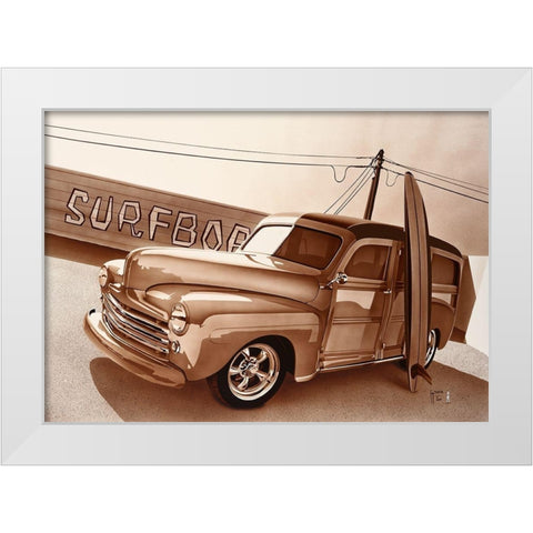 Wood Spirit II White Modern Wood Framed Art Print by Tempier, Guy