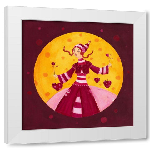 Mes petits cÅ“urs White Modern Wood Framed Art Print by Pillault, Loetitia