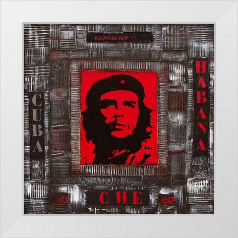 Revolucion White Modern Wood Framed Art Print by Candon, Frederick