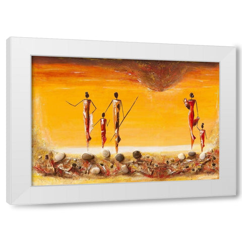 Plage White Modern Wood Framed Art Print by Marso