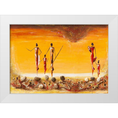 Plage White Modern Wood Framed Art Print by Marso