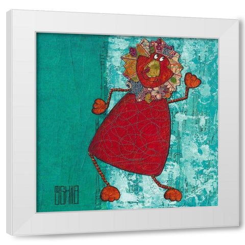 Leo White Modern Wood Framed Art Print by Dahan, Sushila