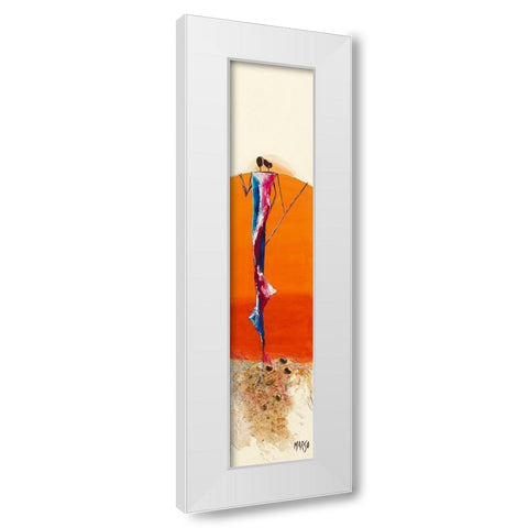 Duo Orange White Modern Wood Framed Art Print by Marso
