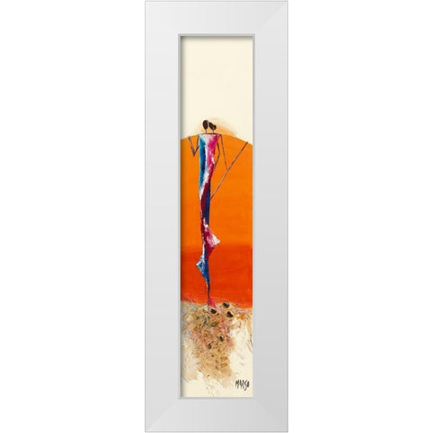 Duo Orange White Modern Wood Framed Art Print by Marso