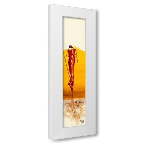 Duo Jaune White Modern Wood Framed Art Print by Marso