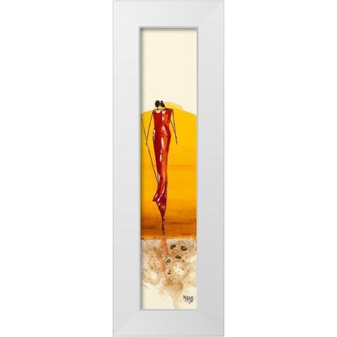 Duo Jaune White Modern Wood Framed Art Print by Marso