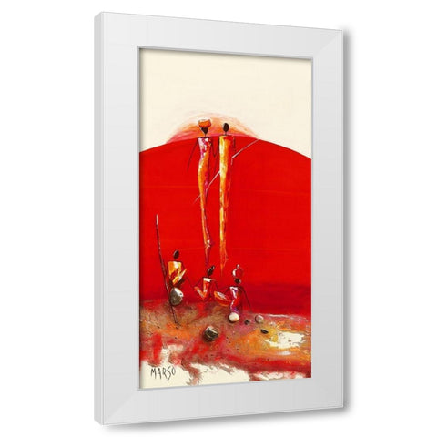 La Sortie White Modern Wood Framed Art Print by Marso