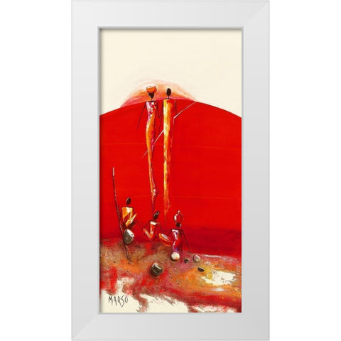 La Sortie White Modern Wood Framed Art Print by Marso