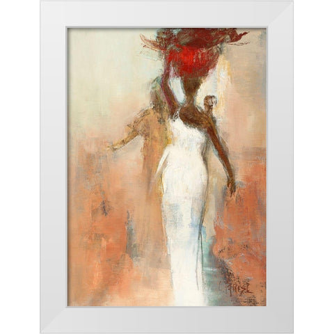 Silhouettes Africaines I White Modern Wood Framed Art Print by Parise, Chantal