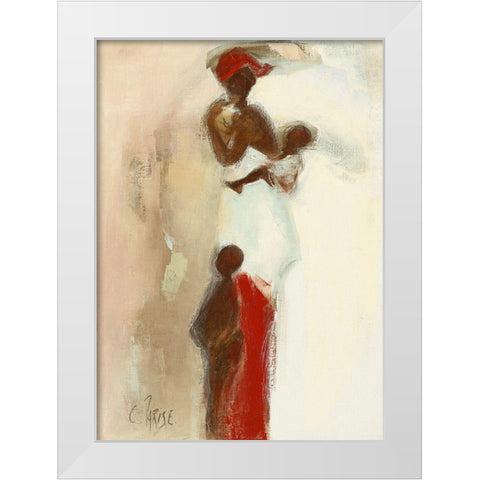 Silhouettes Africaines II White Modern Wood Framed Art Print by Parise, Chantal