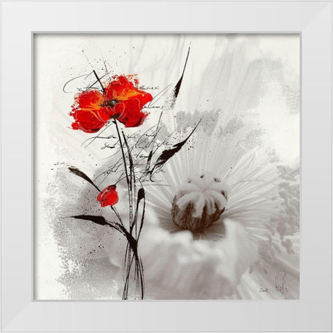 Petite aventure fleurie I White Modern Wood Framed Art Print by Zacher-Finet, Isabelle