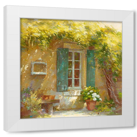 Sous la tonnelle White Modern Wood Framed Art Print by Messely, Johan