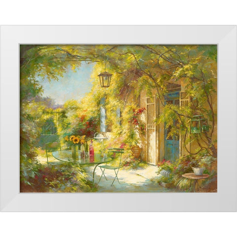 L apero chez les amis White Modern Wood Framed Art Print by Messely, Johan