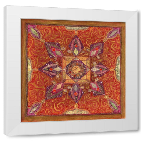 Carre Indien I White Modern Wood Framed Art Print by Maugeri, Valerie