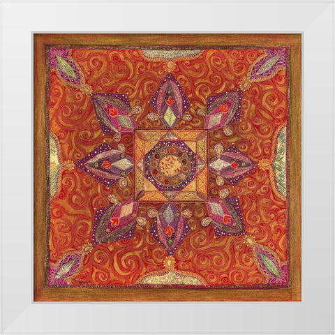 Carre Indien I White Modern Wood Framed Art Print by Maugeri, Valerie