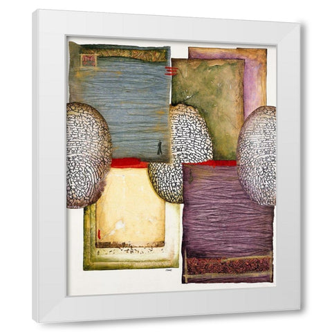 Continents White Modern Wood Framed Art Print by Bonnet, Sophie
