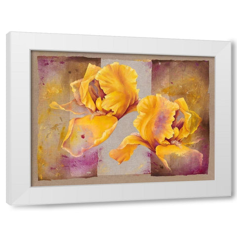 Iris White Modern Wood Framed Art Print by Cadoret, Virginie
