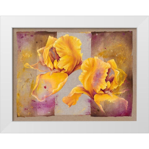 Iris White Modern Wood Framed Art Print by Cadoret, Virginie