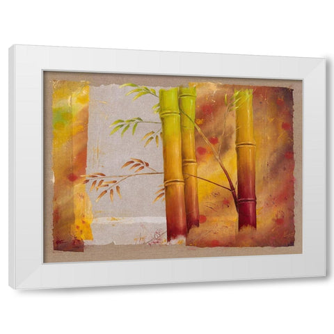 Bambou I White Modern Wood Framed Art Print by Cadoret, Virginie