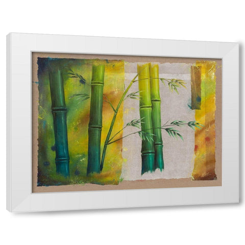Bambou II White Modern Wood Framed Art Print by Cadoret, Virginie