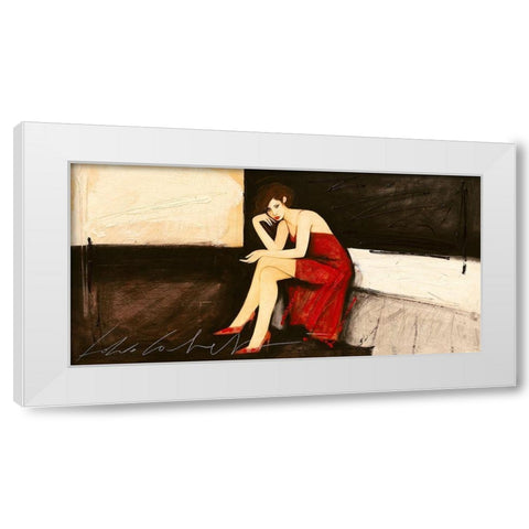 Un breve silenzio White Modern Wood Framed Art Print by Calvetti, Fabio