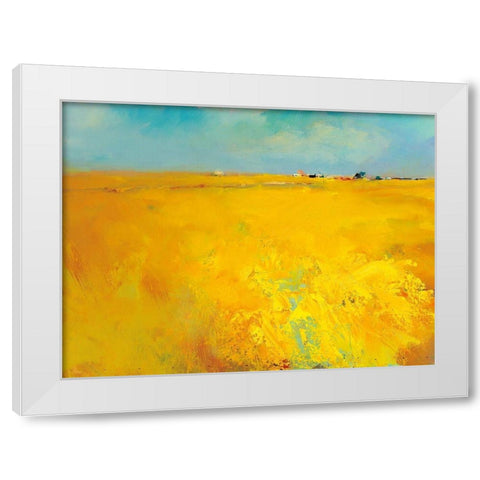 Harvest Time White Modern Wood Framed Art Print by Groenhart, Jan