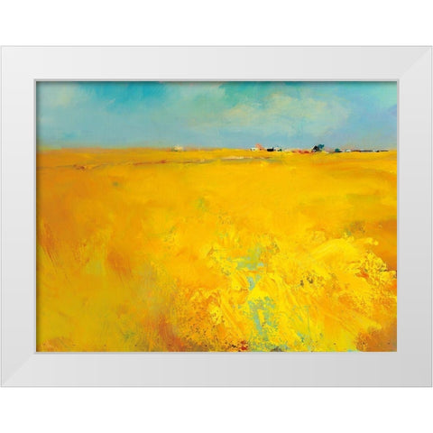 Harvest Time White Modern Wood Framed Art Print by Groenhart, Jan