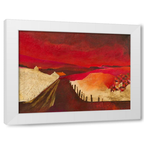 Pixel Landscape White Modern Wood Framed Art Print by Holtkamp, Margreet