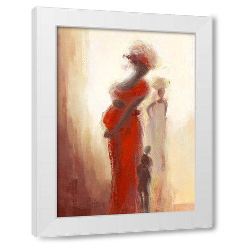 Silhouettes Africaines III White Modern Wood Framed Art Print by Parise, Chantal