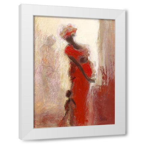 Silhouettes Africaines IV White Modern Wood Framed Art Print by Parise, Chantal