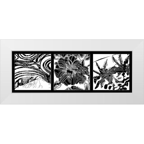 Acquatique White Modern Wood Framed Art Print by Talva Design