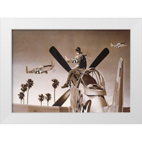 Air Training White Modern Wood Framed Art Print by Tempier, Guy