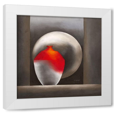 Chaleur White Modern Wood Framed Art Print by Triki, Bernadette