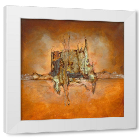 La mandragore rose II White Modern Wood Framed Art Print by Perinciolo Duluc, Lyne