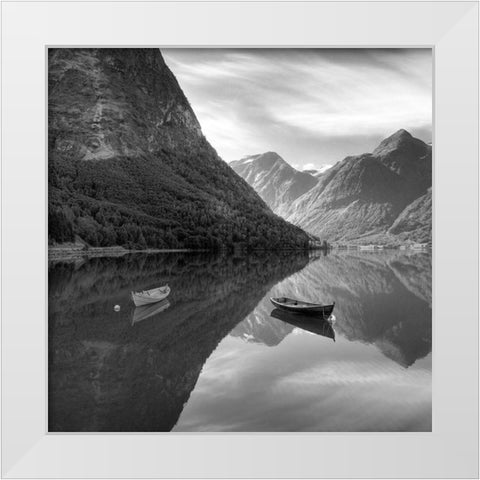 Symmetry White Modern Wood Framed Art Print by Duczynski, Maciej