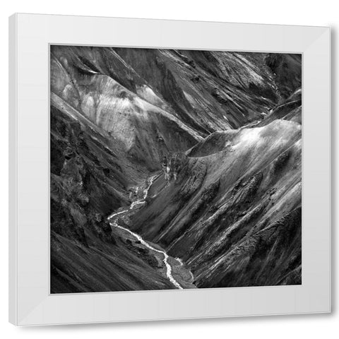 Landmannalaugar White Modern Wood Framed Art Print by Duczynski, Maciej