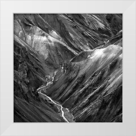 Landmannalaugar White Modern Wood Framed Art Print by Duczynski, Maciej