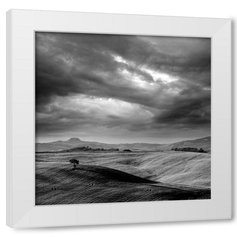 Pienza White Modern Wood Framed Art Print by Duczynski, Maciej