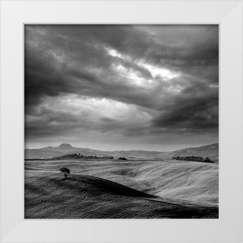 Pienza White Modern Wood Framed Art Print by Duczynski, Maciej