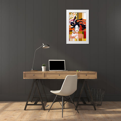 MAYUMI White Modern Wood Framed Art Print by Bernard, Anne