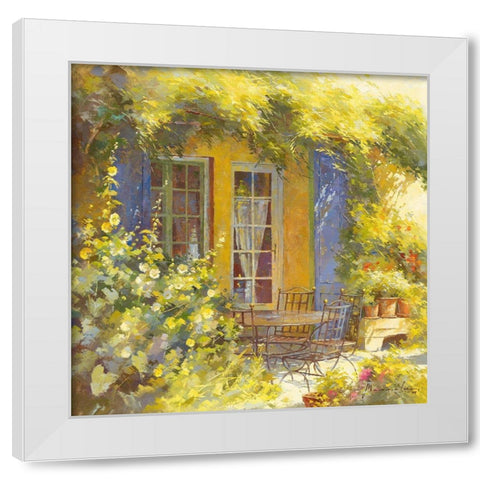 Bouquet de fleursÂ Â Â  White Modern Wood Framed Art Print by Messely, Johan