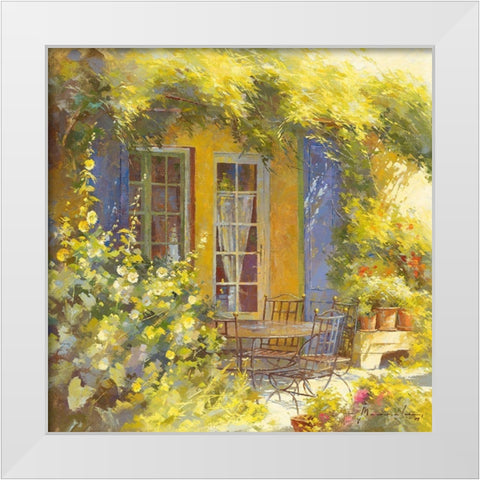 Bouquet de fleursÂ Â Â  White Modern Wood Framed Art Print by Messely, Johan