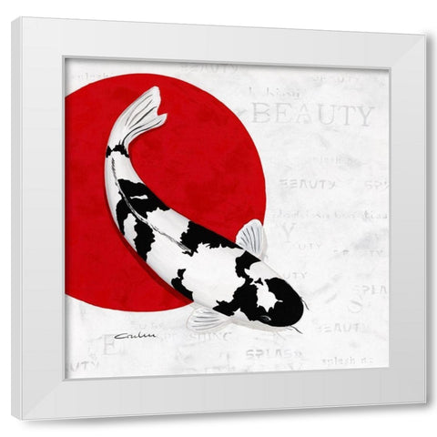 Splashing Beauty Shiro Utsuri White Modern Wood Framed Art Print by Gruhn, Nicole
